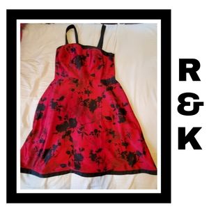 R&K Floral Sun Dress High Waist Bra Padding 16W